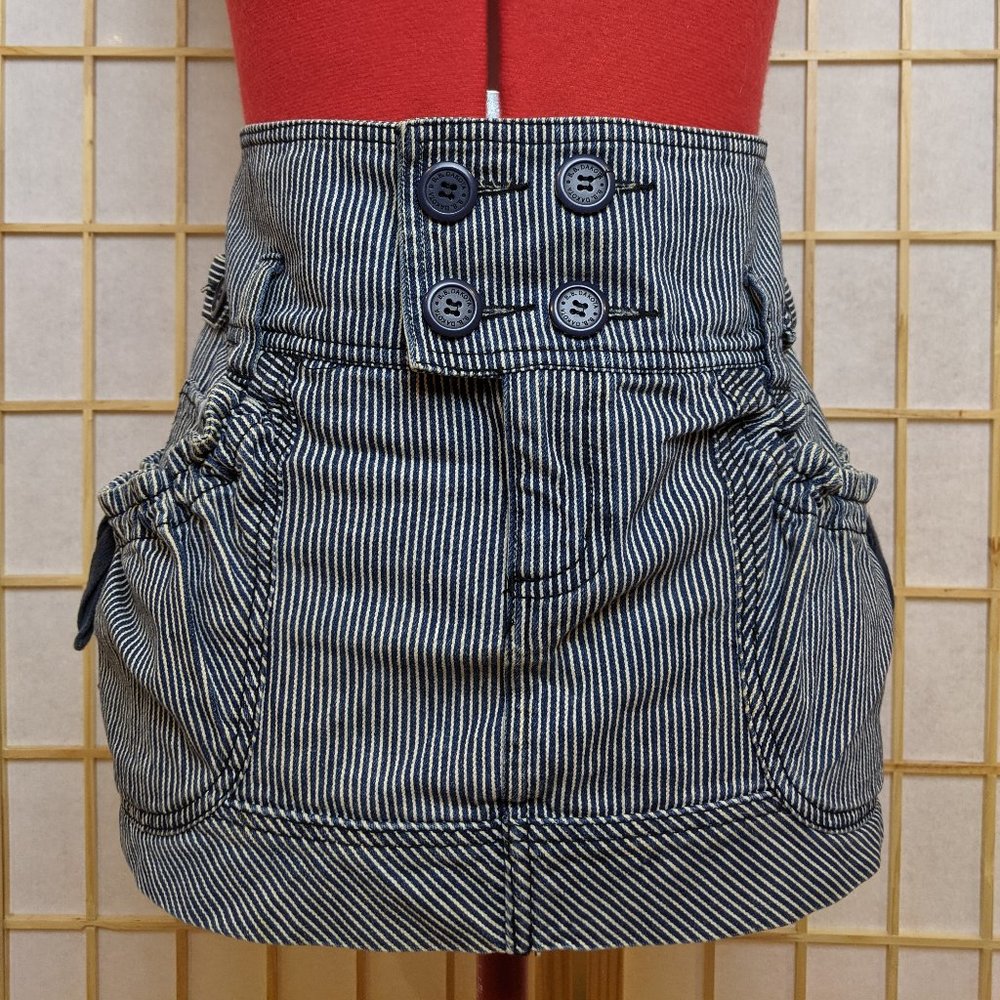 BB Dakota Striped Jean Mini Skirt